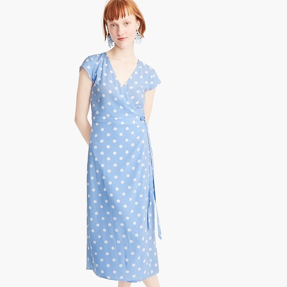 j crew blue polka dot dress